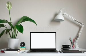 Picture of a laptop on a desk
